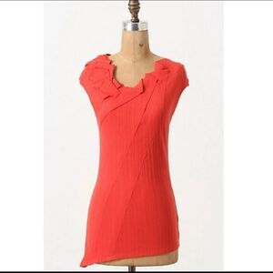 Anthropologie One September Origami Pleated Ribbed Asymmetrical Top